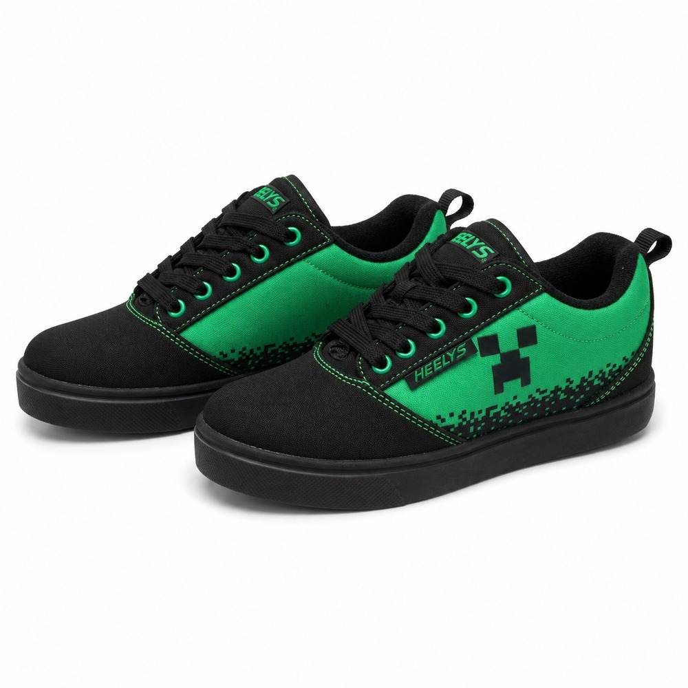 Heelys Pro 20 Minecraft Skate Shoes Kids 13C Green Black Good Creeper HES10542